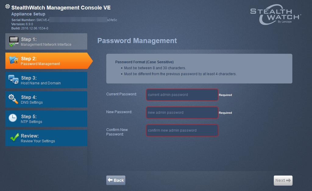 The Password Management page opens 5.