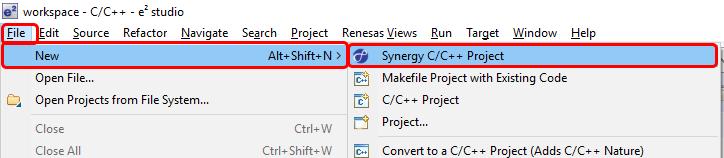 1. Generating a Synergy Project This chapter describes how to create a Synergy C project used for demonstrating the operation