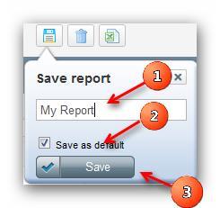 User can click on the Save icon. A Save report pop-up appears. Enter the report name in the text box and click Save button.