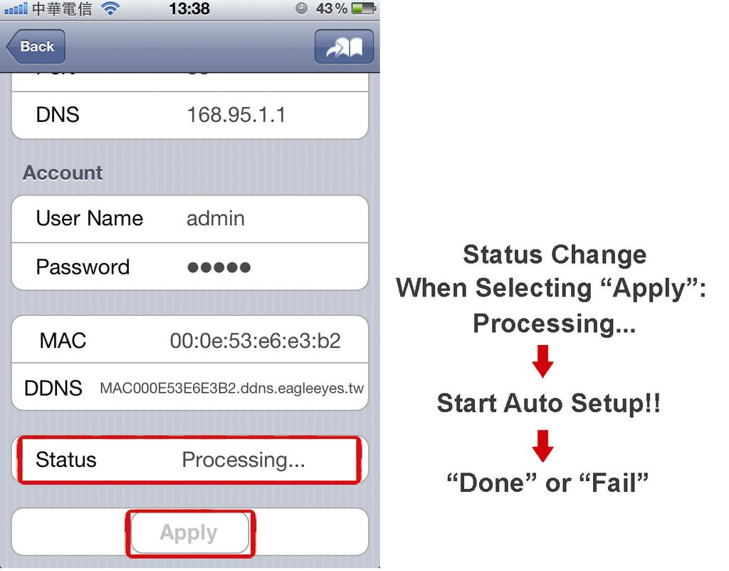 Step4: Select Apply to confirm all your changes. Then, wait till you see Done or Fail in Status.