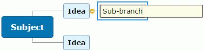 When you have inserted one or more levels of sub-branches, you can collapse or expand them as needed.
