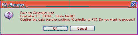 The save destination is determined and displayed in the "Save File Name" box. 5 Select the connection for data transfer.