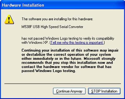 Selecting search and installation options Check. 74056-WM-00 5 the [Continue Anyway] button.