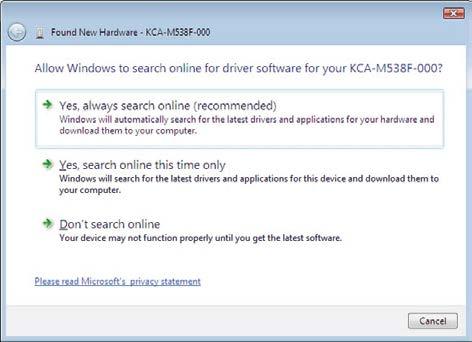 3 "Don't search online". The dialog box may appear, prompting you to check whether or not the driver is searched for through online. In this case, click "Don't search online".