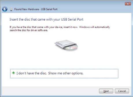 9 Subsequently, install the USB serial port. The dialog box may appear, prompting you to check whether or not the driver is searched for through online. In this case, click "Don't search online".