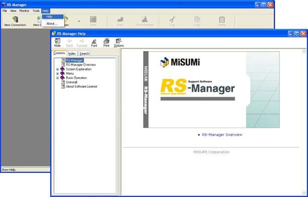 1 About RS-Manager 1. About RS-Manager RS-Manager is RS-Manager is support software for MISUMI RS series robot controllers.