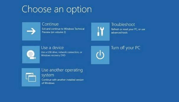 5 [Troubleshoot]. When the computer restarts, the "Choose an option" screen will appear.