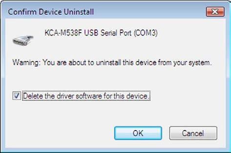 .3.2 Windows Vista When the driver software installation failed or was interrupted, it should be uninstalled. After uninstalling the driver software, reinstall it from the beginning.