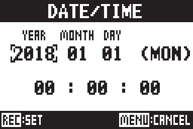Setting the date and time The first time you turn the power on after purchase, you must set the date/ time. 3 1 4 1. Press. This opens the display MENU screen.