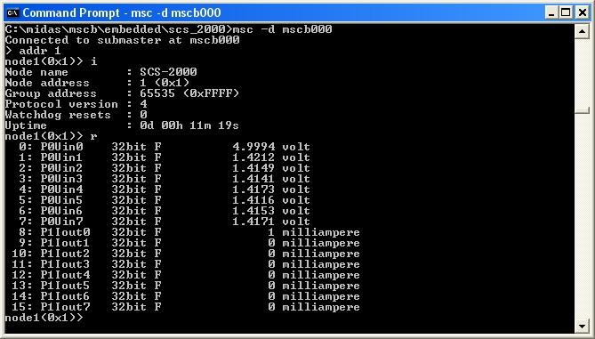 MSCB Command Line Interface Simple ASCII CLI under Windows and Linux as a human