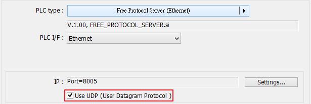 Drivers 1. Free Protocol Server(Ethernet) driver supports UDP (User Datagram Protocol). 2. Modbus Server driver supports the Modbus test specification of Mainland China: GB/T 25919.