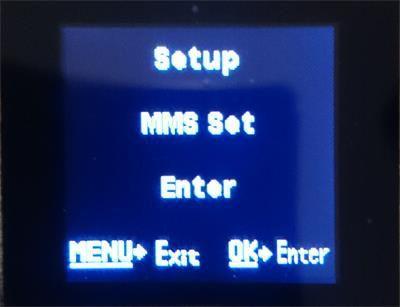 6. Press the Menu button on the remote and scroll to MMS Set and