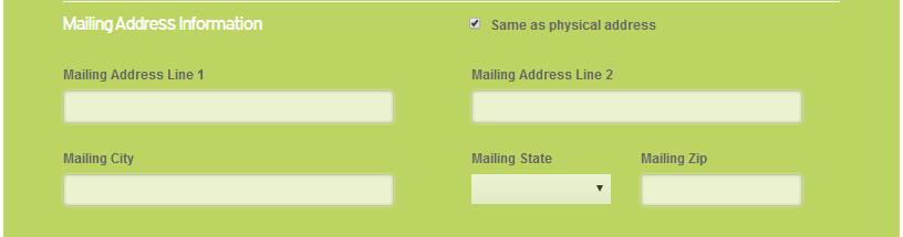 Physical Mailing Address is also displayed on agency profile available from the View Profile link.