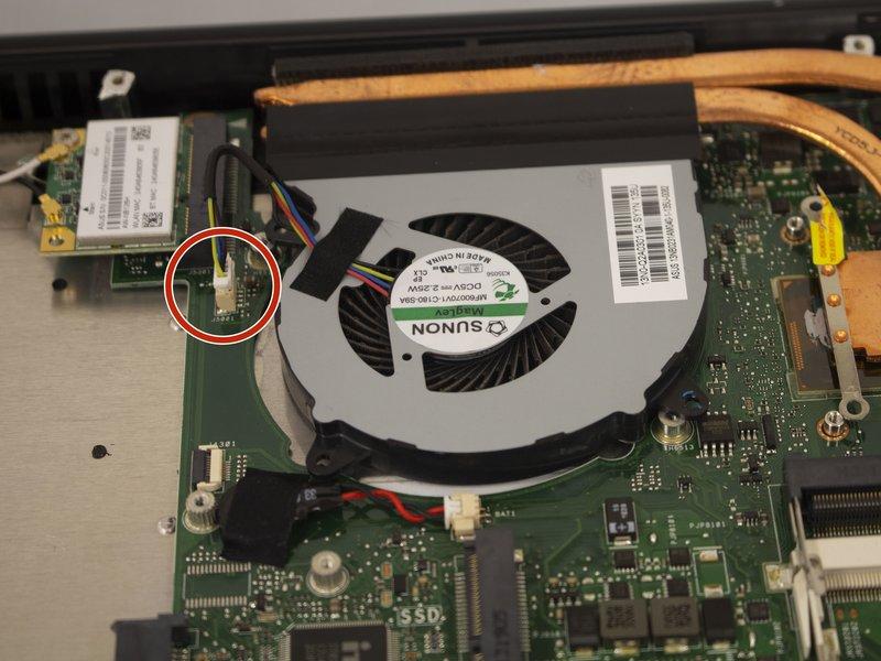 that attaches the fan to the motherboard.