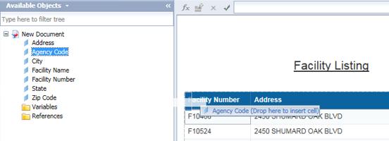 Add Column from Available Objects 1. New data fields selected are not automatically added to a report. Follow these steps to add a new field on the report.