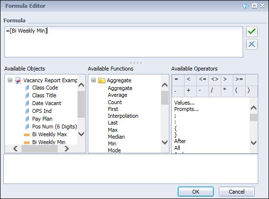 Formulas Introduction Getting Started Formulas Customized calculations performed at the report level are Formulas. Formulas can further define a data field.