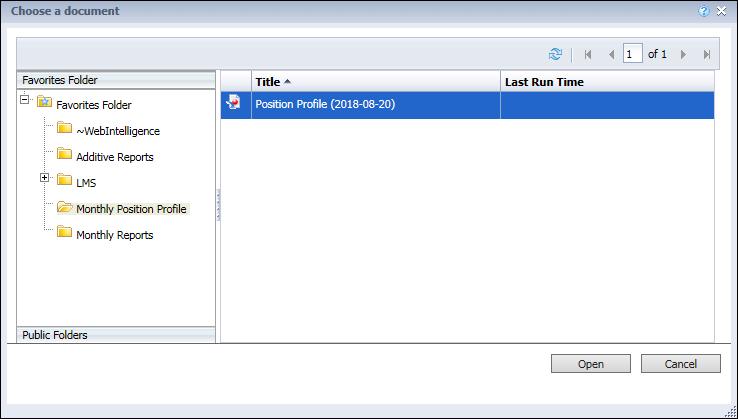 Existing Reports Introduction Reports can be saved in your Favorites folder or in a Public folder.