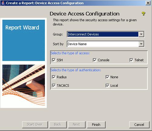 4.3 Create a report on device access security The Device Access Configuration Report shows the security settings for a device or a list of devices.