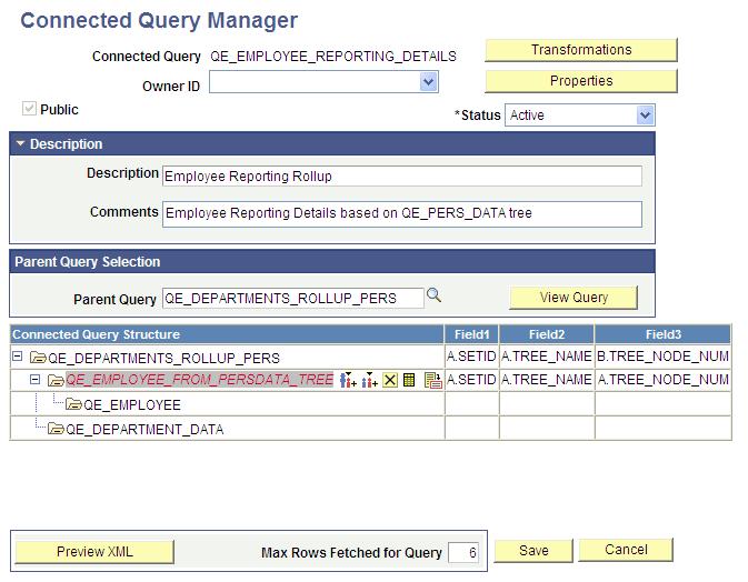 Chapter 6 Using Connected Query Connected Query Example Image: Example of Connected Query's structure This example shows the structure that Connected Query uses to collect data of each employee, who