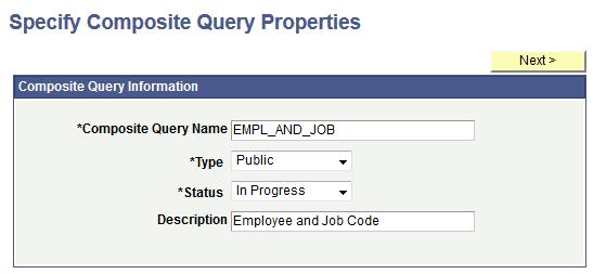 Chapter 7 Using Composite Query Creating Composite Query Definitions This topic discusses how to: Specify composite query properties. Select based queries. Specify query joins. Select output fields.
