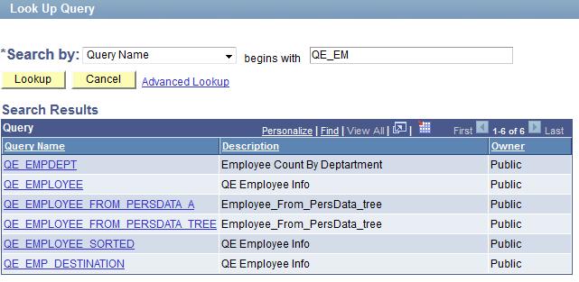 In the Query Selected page, define the join type and join field, and click the OK button. The Query Join Details page appears, listing the join details for the composite query.