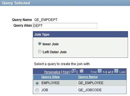 Chapter 7 Using Composite Query Image: Query Selected page This example illustrates the fields and controls on the Query Selected page.