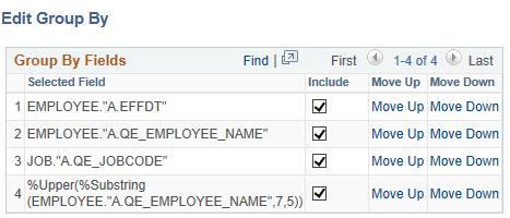 The aggregate value for the EMPLOYEE. A.EMPLID is set to Count. 4. Optionally, click the SQL button to verify the aggregate setting on the generated SQL.