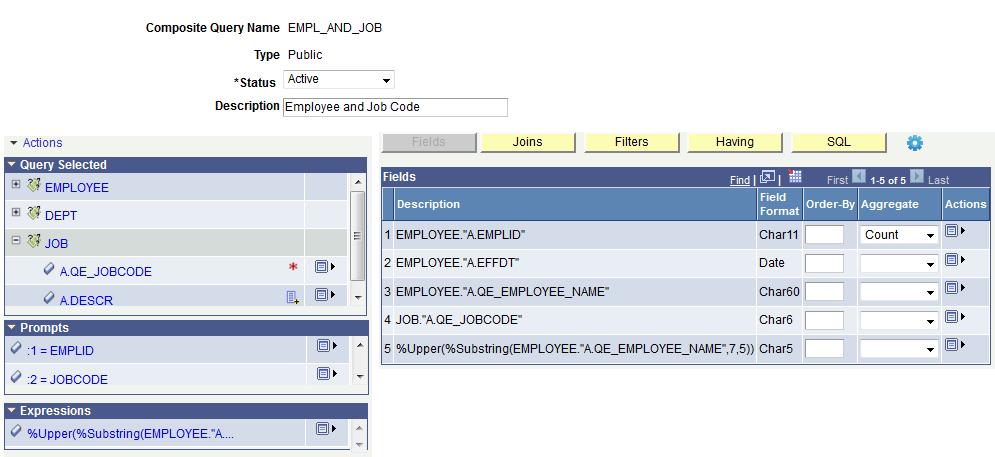 Chapter 7 Using Composite Query The Composite Query Manager page appears.
