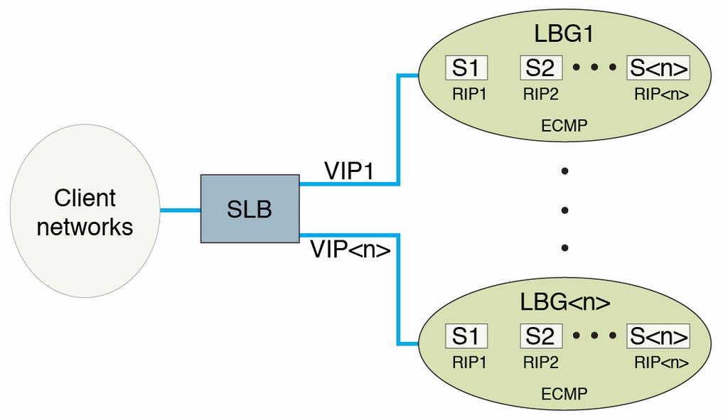 supported at the server member s level. A failed member within an LBG is replaced by another server member residing within the same LBG. A health check is performed by the switch using an ICMP ping.