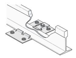 Verify the package contents of the ceiling installation kit. Mounting plate Clamp with screws 2.