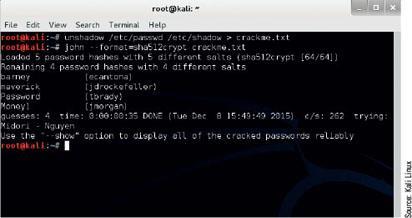 Password-Cracking Tools Tool: John the Ripper Fast and free password-cracking tool available for UNIX,