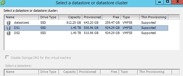 In the Location option, click Browse and select to the iscsi datastore