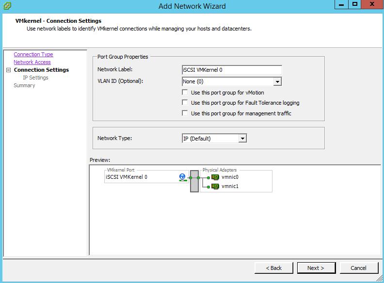 Assign a pre-allocated static IP address to the VMkernel