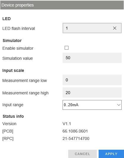 Scaling Rotronic MADC's are scaleable: Input scale in device properties Picture 8: RMS-MADC-868-A Scaling Save measured data Firmware update The measured values of every measurement are saved in the