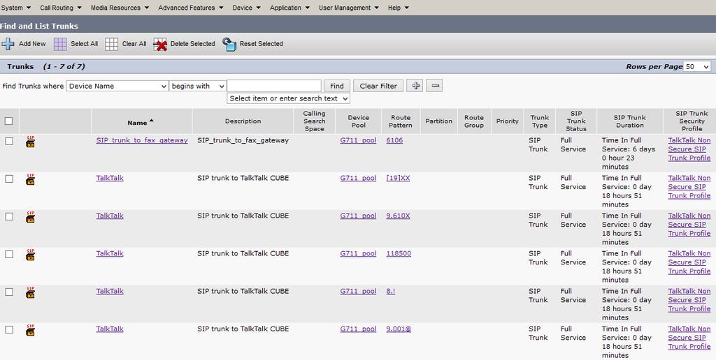 SIP Trunk Configuration Create SIP trunks to Cisco UBE