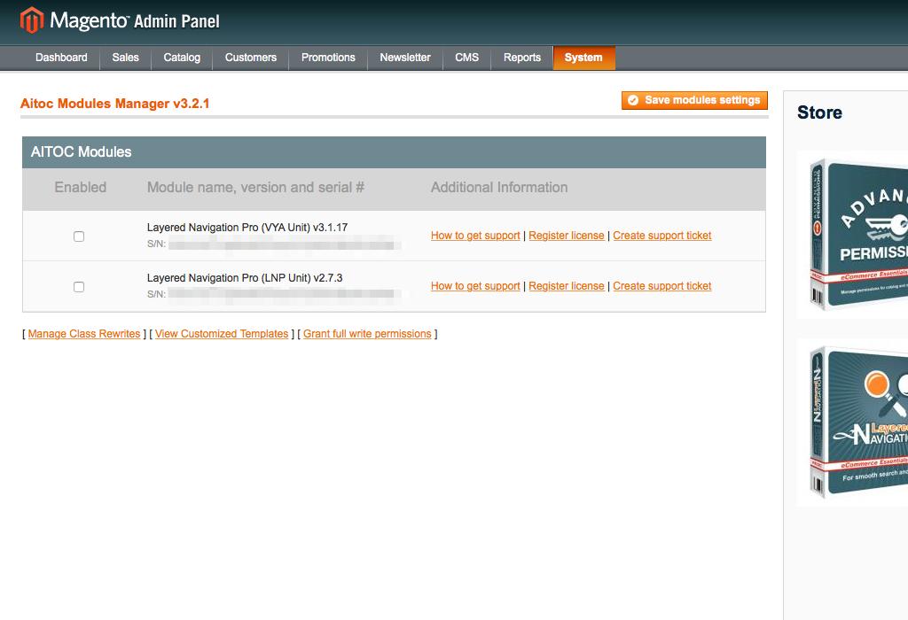 1. Enabling the extension in Magento In System > Manage Modules, check Layered Navigation Pro (both