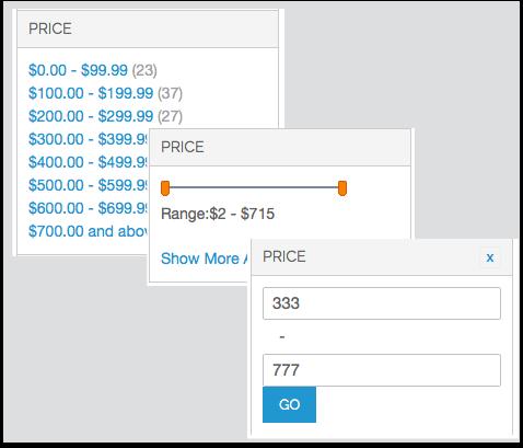 2. Configuring Layered Navigation Pro In Price Filter, you can choose between 3 types of price display: