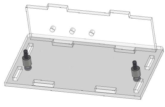 Figure 9 Enclosure Back ( ) Insert the top panel of the enclosure onto the main board assembly. Make sure the switches properly align with the top piece of the enclosure.