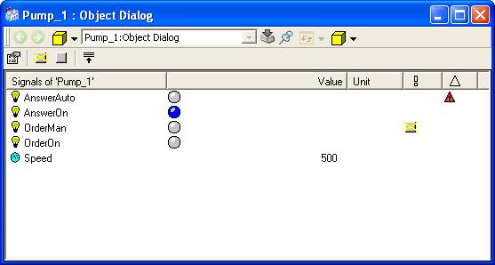 Section 2 Process Graphics Control a Process Object Object Dialog This dialog box shows information on all the signals in a process object, see Figure 17 for an example.