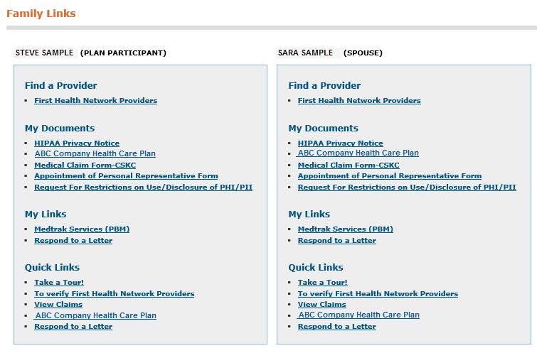 View Family Links 2 Select the link you need for a specific family member. Some links, such as Find a Provider, may redirect you to another site to locate PPO providers.
