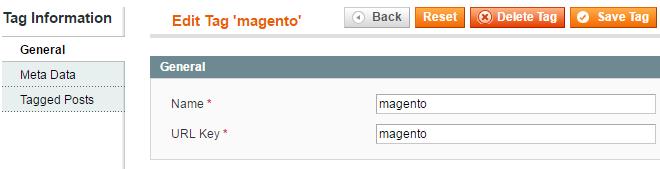 Manage Tags To view all the tags that are used in your store blog, go to the CMS Blog Pro Tags backend page.