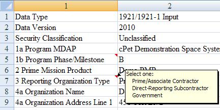 2.3.3.1 Editing a Flat File A Flat File template can be obtained on the cpet page of the DCARC website (http://dcarc.cape.osd.mil/csdr/cpet.aspx).