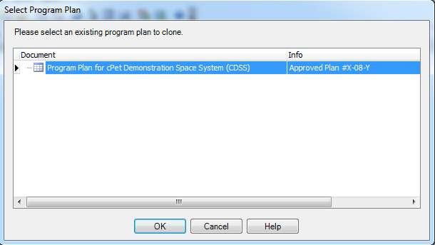 4. In order to select a plan to clone, the user should click on the Browse icon to select the file, then click OK : 5.