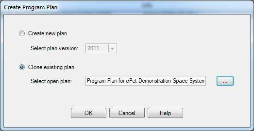 6. Once the Create Program Plan option has been selected, and the user clicks OK, the Basic Information window will automatically appear.