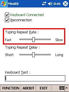 Typing Repeat Rate This option allows you to set the speed at which a letter, number or other character repeats when you press and hold a key.