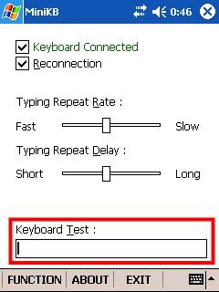Keyboard Test Test the repeat rate and delay by holding down a letter or number key on the Bluetooth Mini keyboard.