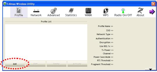 You can add a found access point to profile, or input all information of an access point by yourself.