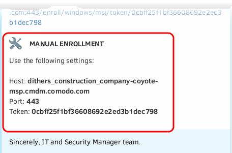 and the token ID contained in the enrollment email. Open the agent by tapping the agent icon from your device.