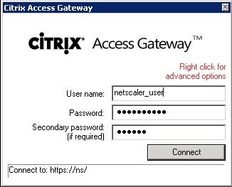 Configuring Citrix NetScaler Testing the Integration 23 2. Enter the user name and password. Note: For details on customization, See Customizing the Citrix NetScaler login page on page 42. 3.