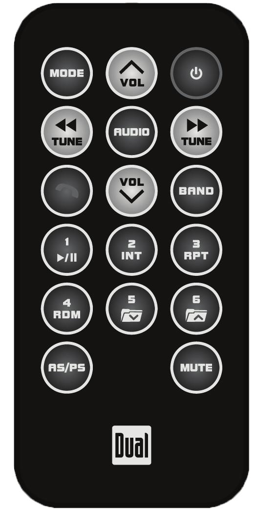 Remote Control 1 2 3 17 16 15 14 13 12 4 5 6 7 8 9 10 11 1 2 3 4 5 6 7 8 9 Mode Volume Up Power Audio Tune / Track Up Volume Down Band Preset 3 / Repeat Preset 2